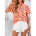 thumbnail image 4 of Blusa MASCOMODA de chifón floral bohemio de manga corta para mujer, 4 of 7