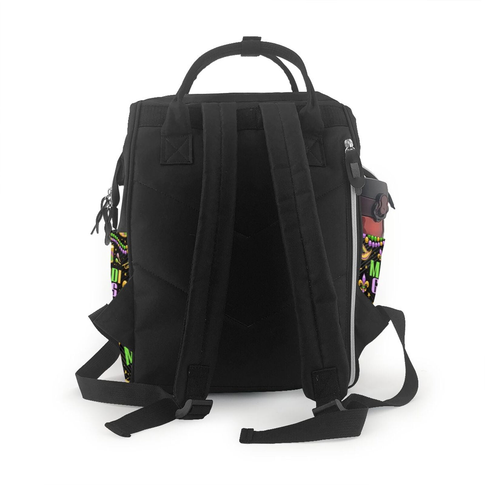 Fuzoiu Mardi Gras3 Print Diaper Bag Backpack,Baby Essentials Travel Tote,Multi function Waterproof Diaper Bag, Travel Essentials Baby Bag - Unisex