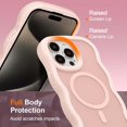 thumbnail image 4 of Funda magnética para iPhone 12 Pro Max, compatible con MagSafe, diseño de marco ondulado transparente, funda de borde suave, bonita funda protectora mate transparente a prueba de golpes, 4 of 6