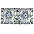 thumbnail image 7 of Yayeee Kitchen Curtains Tier Set of 2 Light Filtering 57"x24" Over Sink Window Panels, Green Floral, 7 of 7