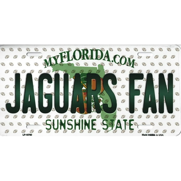 Jaguars Florida State Background Novelty Metal License Plate Tag (Jaguars Fan)