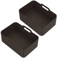 thumbnail image 2 of 2PCS Dual Air Fryer Silicone Pots Rectangle Air Fryer Liner Baskets for Ninja Foodi DZ201, 2 of 7