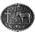thumbnail image 1 of Moranse Religion Cross Cowboy Kneeling Prayer And Horse Design Belt Buckles, 1 of 6