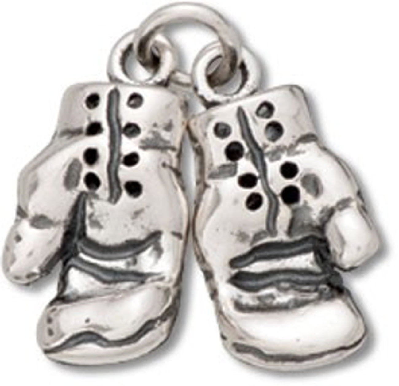 SILVER 3D BOXING GLOVE CHARM W/ 24" BOX CHAIN NECKLACE 