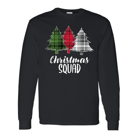 Inktastic Christmas Squad with Plaid Trees Long Sleeve T-Shirt