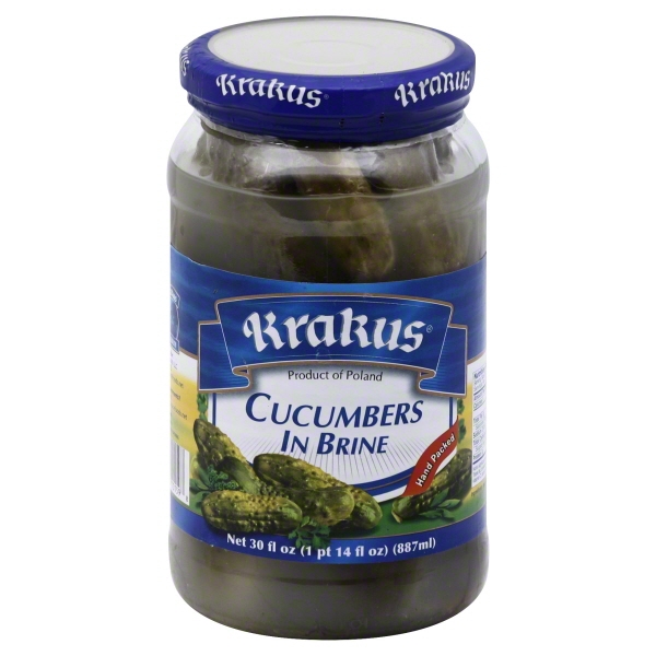 Krakus, Cucumbers in Brine, 30 fl oz, (Pack of 12)