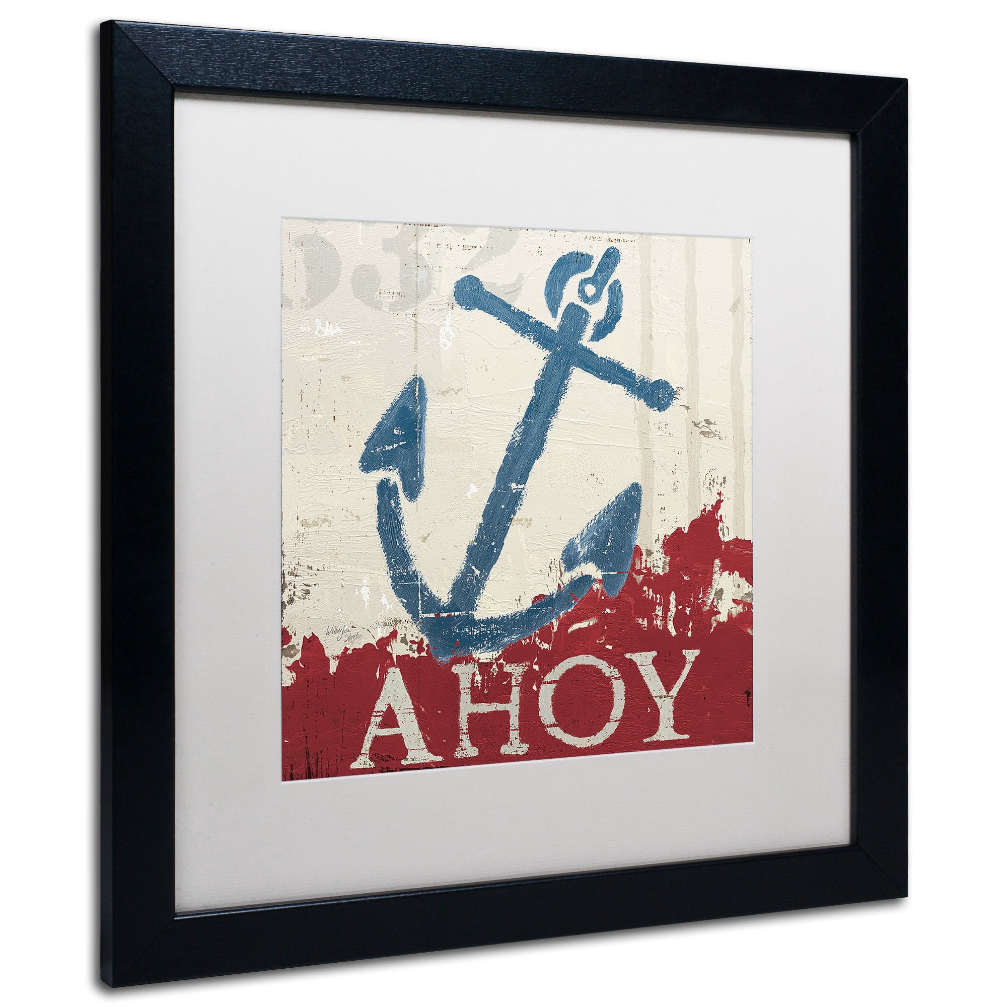 Trademark Fine Art "Nautical IV Red" Canvas Art by Wellington Studio, White Matte, Wood Frame
