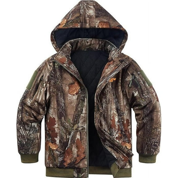 NEW VIEW Kids Camo Hunting Clothes Silent, Youth Hunting Jacket for Cold Winter, Camouflage Hunting Coat for Boys & Girls