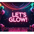 thumbnail image 5 of LUUFILx Glow Party Neon Sign Let's Glow Banner Colorful Balloons Backdrop Perfect for Party Decorations Birthday Celebration Photography Props Background, 5 of 7