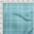 thumbnail image 3 of oneOone Cotton Poplin Twill Turquoise Blue Fabric Check Dress Material Fabric Print Fabric By The Yard 56 Inch Wide, 3 of 4