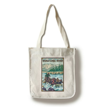 White Water Rafting - Wenatchee River, Washington - LP Original Poster (100% Cotton Tote Bag -