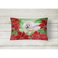 thumbnail image 2 of Bichon Frise #2 Poinsettas Canvas Fabric Decorative Pillow, 2 of 3