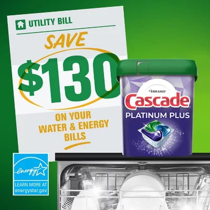 Cascade Platinum Plus Dishwasher Detergent Action Pacs, Fresh scent, 81 ct.