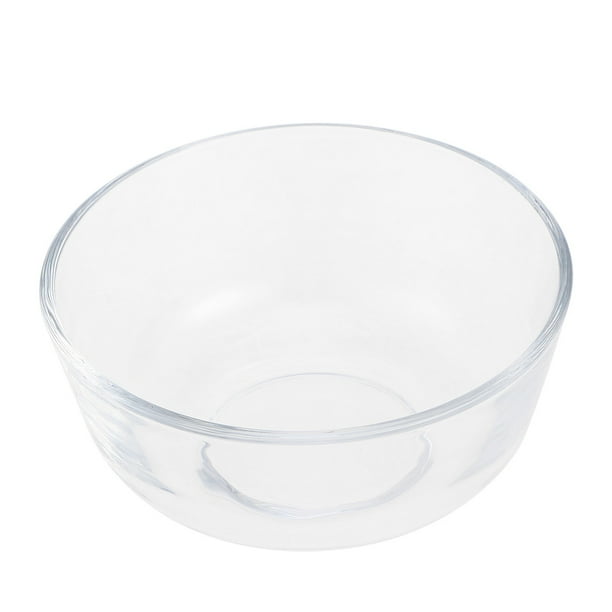 1 cuenco para ensalada de 4,5 pulgadas, de vidrio transparente resistente al calor, para postres, frutas y fideos.