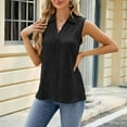 thumbnail image 2 of loopsun Plus Size Tops for Womens,Womens Summer Tops,Women's Fashion Casual Summer Solid V-neck Strappy Top Loose Blouses Black M, 2 of 5