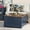 Blue, variant on YANGLI Farmhouse Coffee Table with Hidden Storage, Navy Blue Square Large Center Table, Hinged Lift Top for Home/Office