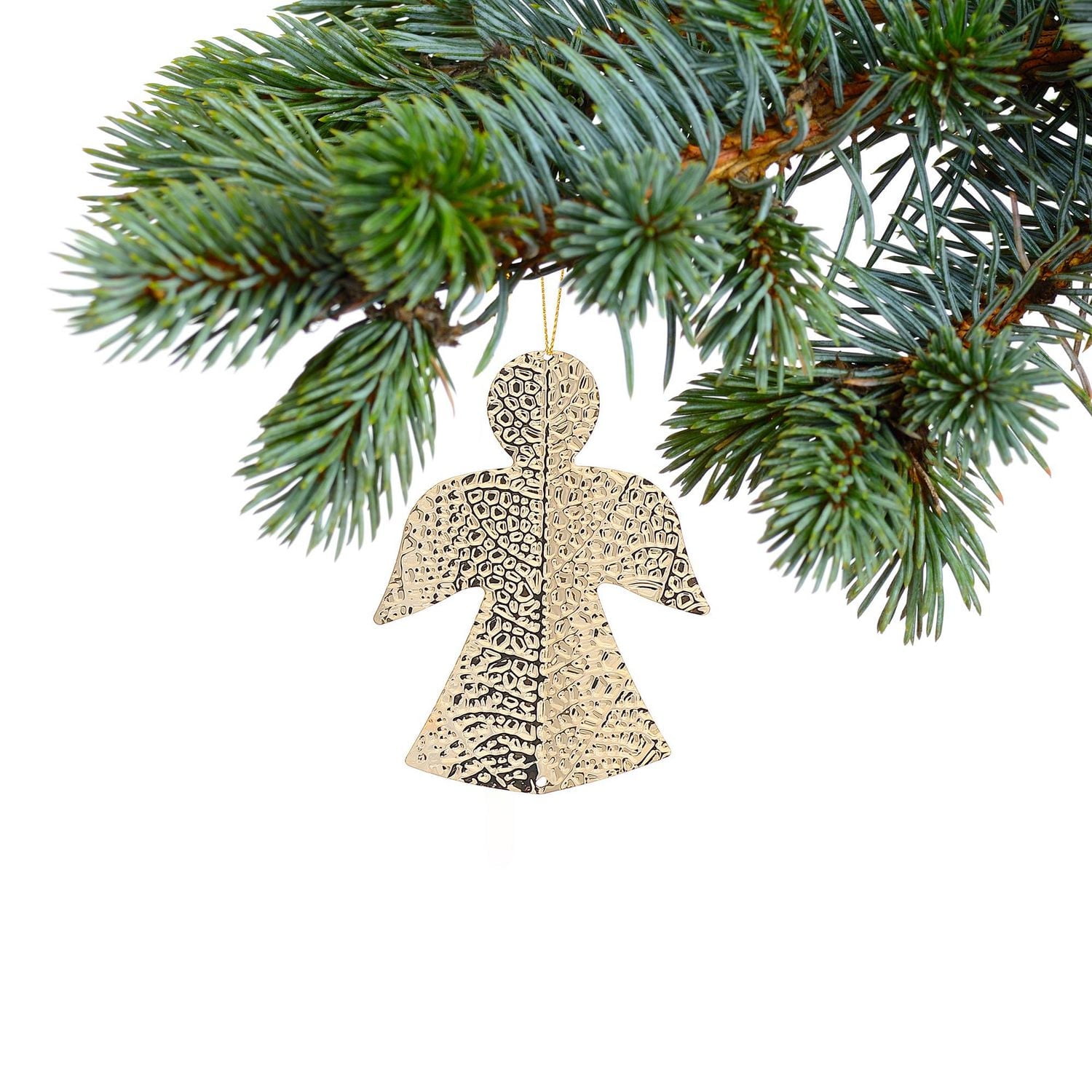 Christmas Hammered Metal Ornament Angel - Set of 12