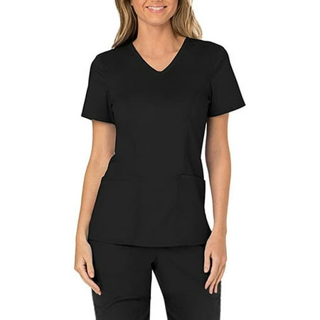 

Sksloeg Scrub Set 4-Way Stretch Scrub Sets Top and Jogger Pants V-Neck Short Sleeve Workwear Purple M