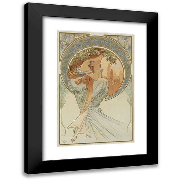 Alphonse Mucha 11x14 Black Modern Framed Museum Art Print Titled - The Arts 4 (1898)
