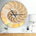 thumbnail image 2 of DesignArt Golden Nautilus Shell Pattern Large Wall Clock, 2 of 2