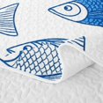 thumbnail image 5 of meiyoeat Blue Line Art Simple Fish Twin Quilt Set for Boys Girls, Ink Marine Animal Twin Coverlet Set, 2pcs, 5 of 7
