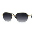 thumbnail image 3 of Mens Rectangular Half Rim 90s Gangster Sunglasses Gold Smoke, 3 of 4