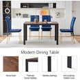 thumbnail image 4 of NORDICANA Modern Dining Table Set for 4, Solid Walnut Table Rectangular Home Kitchen Dining Table Faux Wood with 4 Black Velvet Upholstered Dining Table High Back with Gold Metal Legs, 4 of 8
