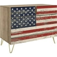 thumbnail image 3 of PixonSign Sideboard and Buffet Cabinet, 2 Doors Wood Storage Cabinet Console Table with Vintage Classic American Flag for Kitchen, Bedroom, Dinning, Foyer, Office - 35" L x 18" W x 29" H, 3 of 5