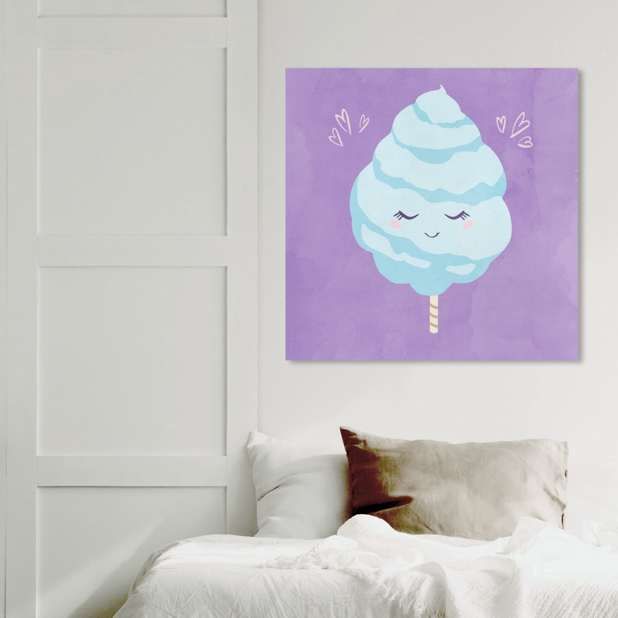 Wynwood Studio 'Sweet Cotton Candy' Food and Cuisine Wall Art Canvas Print - Purple, Blue, 30" x 30"