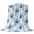 thumbnail image 6 of Blue Flowers Blanket Soft Cozy Warm Throw Blanket for Couch, Plush Fuzzy Flannel Fleece Blankets for Sofa, Country Pastoral Floral Spring Bed Blankets Lightweight Gifts for Women, 30"x40", 6 of 9