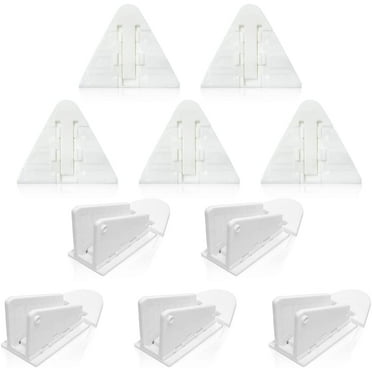 10 Pieces Self Adhesive Child Sliding Door Lock, Family Safety Windows Locks, Sliding Glass Doors Locks, for Cabinets, Drawers, Patio (White)