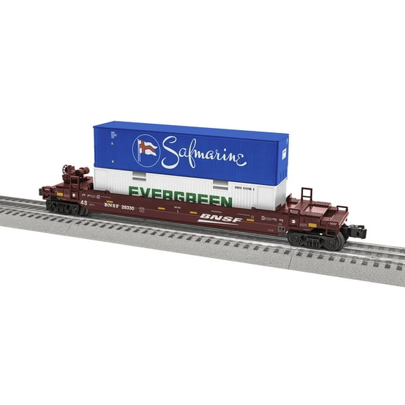 Lionel BNSF Maxi Stack Flatcar with Two Container Load