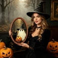 thumbnail image 4 of Elainilye Vintage Halloween Framed Wooden Print Spooky Ghost Picture Wall Hanging Decor for Living Room Bedroom Indoor Outdoor Home, 4 of 5