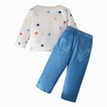 thumbnail image 5 of NOLDARES Toddler Baby Girl Fall Winter Clothes 2pcs Set Long Sleeve Crewneck Sweatshirt and Pants Cute Print Outfits Clothing(White,2-3 Y), 5 of 7
