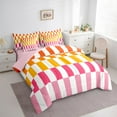 thumbnail image 3 of Castle Fairy Geometric Lattice Girl 7-Piece Twin Bedding Sets,Pink Yellow Bedding Comforter Set,Colorful Rectangle Breathable Sheet Sets,Luxury Bedroom Decor, 3 of 8