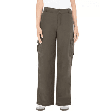 Well Worn Women's Wide Leg Comfort Cargo Pants Green 14/34