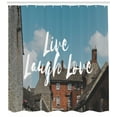 thumbnail image 3 of Ambesonne Live Laugh Love Shower Curtain, Rustic Houses, 69"Wx75"L, Multicolor, 3 of 3