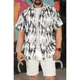 thumbnail image 2 of HAPPY BAY Men's Hawaiian Shirts Short Sleeve Button Down Shirt Mens Party Shirts Casual Vacation Summer Tropical Island Shirts for Men Funny 5XL Leaves, Black, 2 of 5