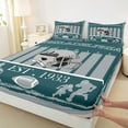 thumbnail image 3 of Homewish Ball Sport Game Twin Sheet Sets,Philadelphia Rugby Twin Fitted Sheet,Gray Green 03 For Boys Teens,Breathable Home Decor,3-Piece, 3 of 7