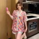 thumbnail image 1 of Pijama de seda de hielo para mujer, de verano, de manga corta, estilo popular en Internet, traje de casa de seda de hielo para primavera y verano, 1 of 6