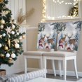 thumbnail image 3 of Christmas Chair Covers Set of 1 Winter Redsnowman Deer Pine Trees Nature Snow Scene Chair Back Covers Stretch Removable Washable Slipcovers Protector for Dining Room Kitchen Party Decor, 3 of 5