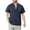 Navy, variant on YFNNUP Mens Cotton Linen Henley Shirts Solid Color Double Pocket Cargo Shirt Moisture Wicking Short Sleeve V Neck Beach Tops
