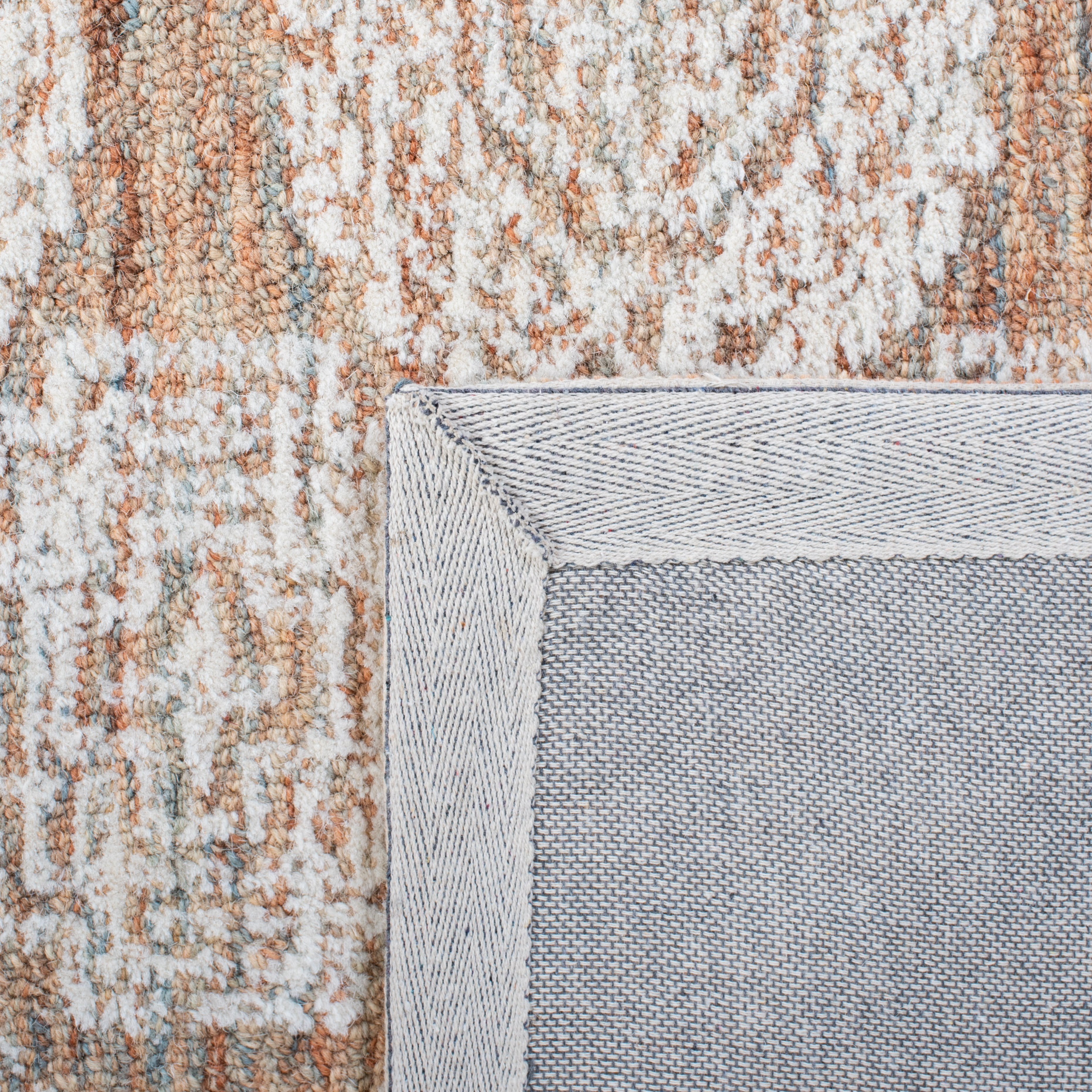 SAFAVIEH Metro Leontyne Geometric Area Rug, Natural/Rust, 6' x 6' Square