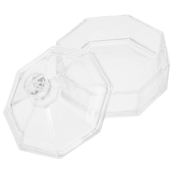 Topbathy 1Pack Glass Candy Dish With Lid Clear Covered Octagonal Tower Shape For Home Kitchen Office Table