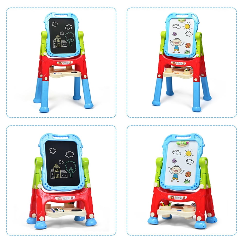 Canddidliike Height Adjustable Kids Art Easel Magnetic Double Sided Board, Art Easel for Kids Ages 2-5, Blue