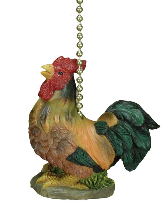 Details about   Country Rooster Farmhouse Countryside Decor Decorative Ceiling Fan Light Pull 