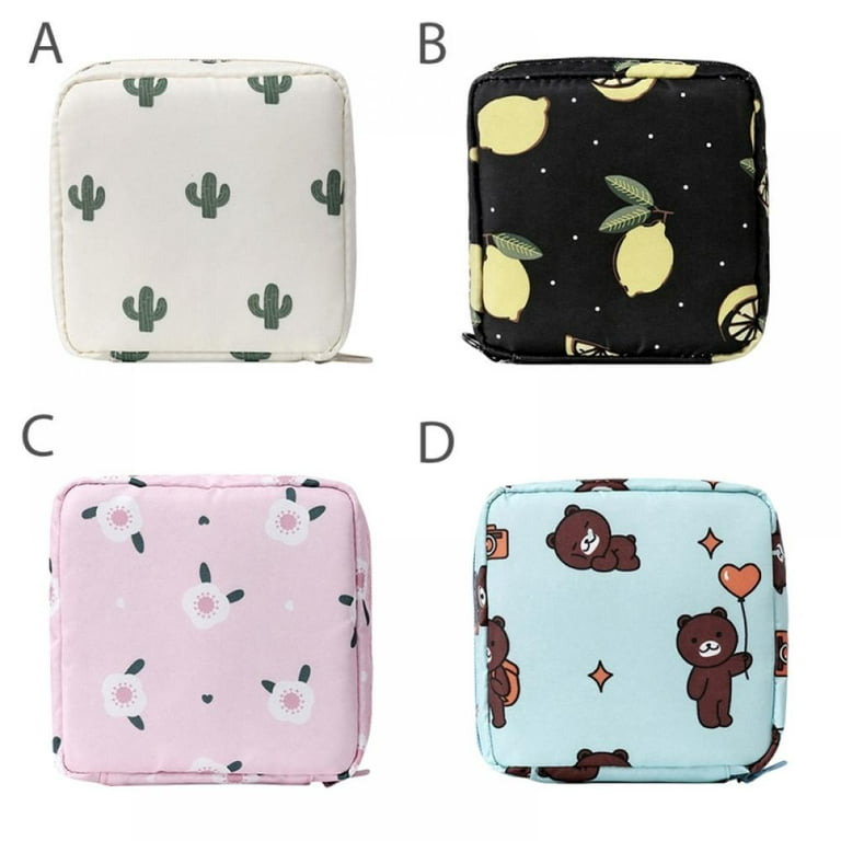 KALLORY 2pcs Aunt's Towel Storage Bag Makeup Bag for Purse Tampon Bag  Holder Period Pads Bag Mini Coin Bags Period Products Holder Mini Products