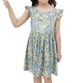 thumbnail image 4 of TJAZFJPA Robes Filles Filles Tout-Petits Enfants Col Rond Été Sans Manches Robe d'Été Décontractée Plage Imprimés Floraux Robe de Fête Robe de Pâques Tout-Petit, 4 of 4