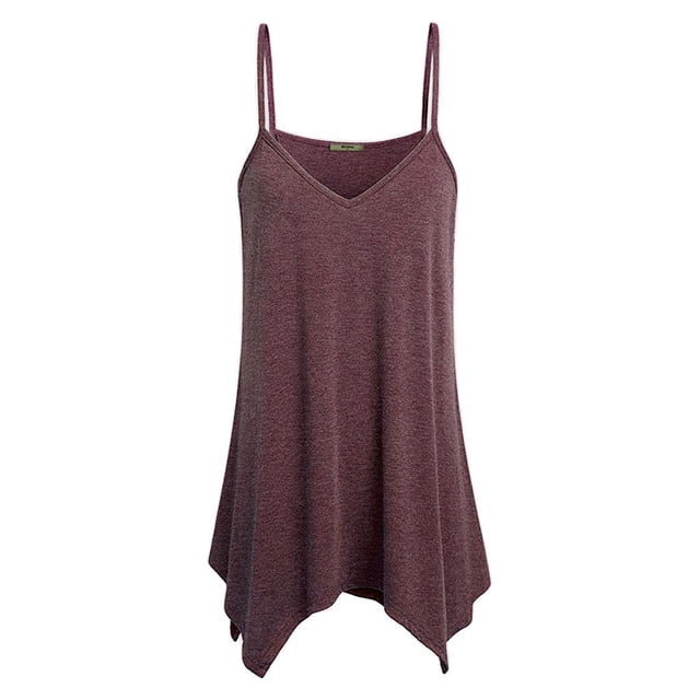tirante de espagueti sin mangas de para Mujer Tops con Tirantes Finos Camisetas Sin Cuello en V Plisado Camisola , Rojo 3XL, 3XL Rojo 3XL Magideal tirante de espagueti sin mangas