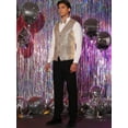 thumbnail image 4 of Unique Bargains Men's Disco Shiny Sequin Vest Suit Waistcoat Set with Bow Tie 2XL Champagne, 4 of 6